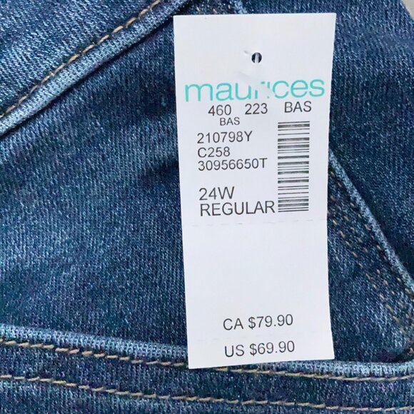 Maurices Edgely Jeans Women 24W Blue Carpenter Ankle Cotton‎ Recycled Poly NWT - Picture 4 of 15